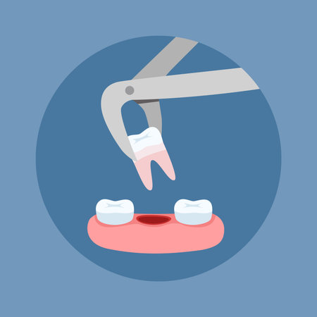 Tooth extraction dental medical concept. oral hygiene vector illustration design.のイラスト素材