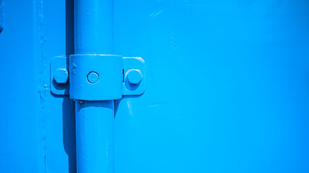 Closeup pipe of blue shipping container.の写真素材