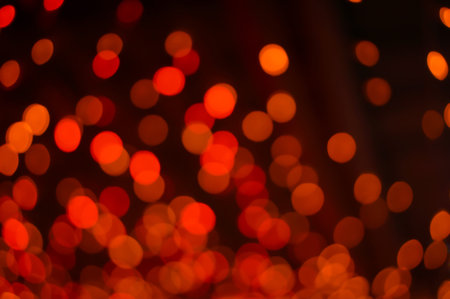 Defocused red christmas lights background