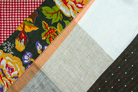 Vintage fabric with seam texture and backgroundの写真素材