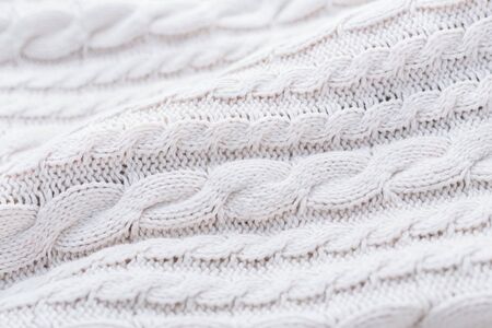 White knit fabric texture and backgroundの写真素材