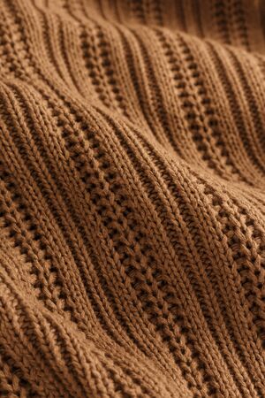 Brown knit fabric texture and backgroundの写真素材