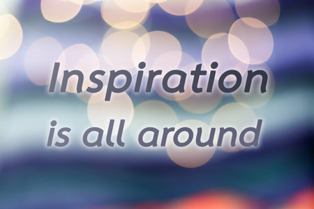 Inspirational quote on colorful bokeh backgroundの写真素材