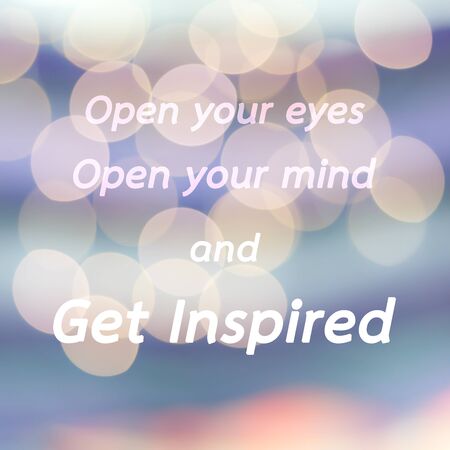 Inspirational quote on colorful bokeh backgroundの写真素材