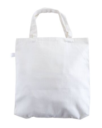 White tote bag isolated on white backgroundの写真素材