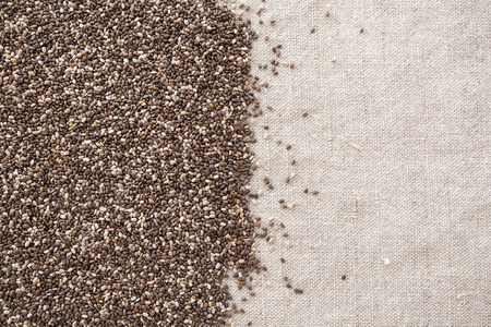 Chia seeds  texture and background with spaceの写真素材