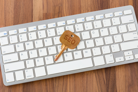 Seo concept with key on computer keyboardの写真素材
