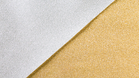 Gold and silver glitter background, two tone christmas wrapping paperの写真素材