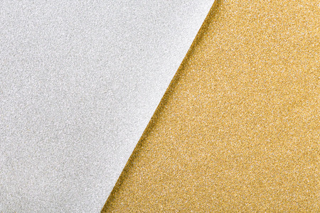 Silver and gold glitter background, two tone christmas wrapping paperの写真素材