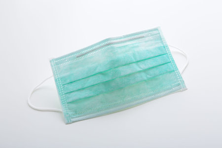 Surgical mask, coronavirus protection on white background
