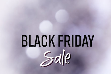 Black friday sale on soft bokeh background with copy spaceの写真素材