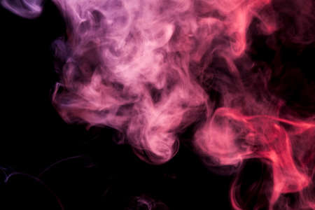 Pink smoke on black backgroundの写真素材