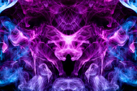 Fantasy print for clothes: t-shirts, sweatshirts.  Colorful pink and blue smoke in the form of a...