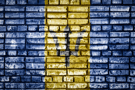 National flag of Barbados on a brick background. Concept image for Barbados: language , people and culture.の写真素材
