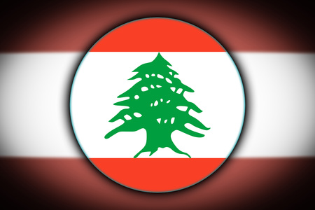 The national flag of Lebanon in the form of a round button with the reflection of light and shadow. Flag in the shape of a circle. Country icon.の写真素材
