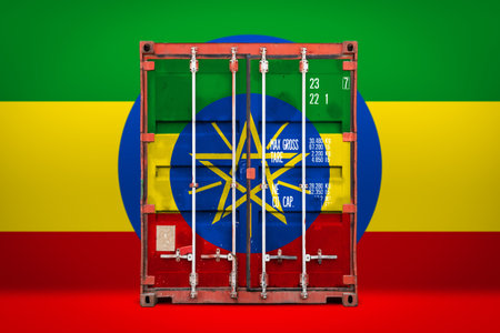 The concept of  Ethiopia export-import, container transporting and national delivery of goods. The...
