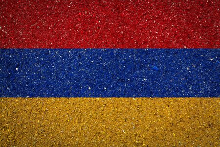 National flag of Armenia on a stone background.The concept of national pride and symbol of the country.の写真素材