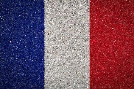 National flag of France on a stone background.The concept of national pride and symbol of the country.の写真素材