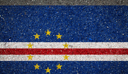 National flag of Cape Verde on a stone background.The concept of national pride and symbol of the...