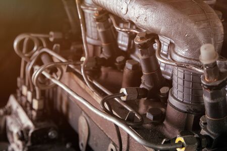 Car engine close-up. Internal combustion engine, car parts, deteyling
の写真素材
