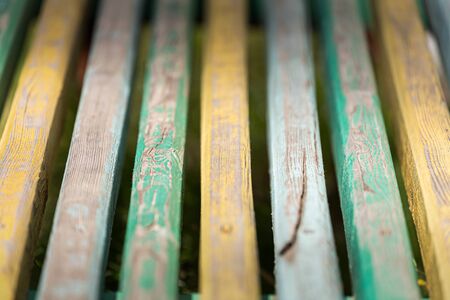 wooden bench, chair design modern style, close-up part of objectの写真素材