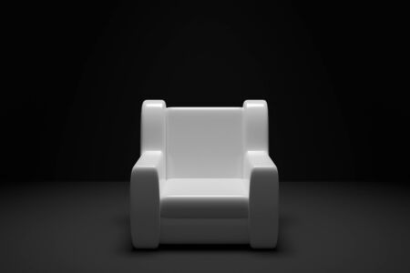 3 illustration a white armchair in the cinema for VIP on a black isolated background.の写真素材