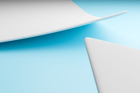 3d illustration of the edges of white sheets of paper. Abstract geometric background, texture