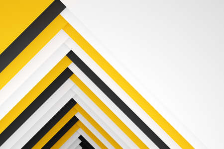 3d illustration yellow, white and black pattern in geometric ornamental style. Abstract geometric background, texture. Pattern Floor Mosaicの写真素材