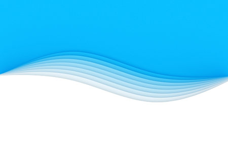 3d illustration of a stereo strip of different colors. Geometric stripes similar to waves. Abstract...