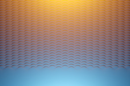 3d illustration yellow and blue pattern in geometric ornamental style from horizontal stripes. Abstract geometric background, texture. Pattern Floor Mosaicの写真素材