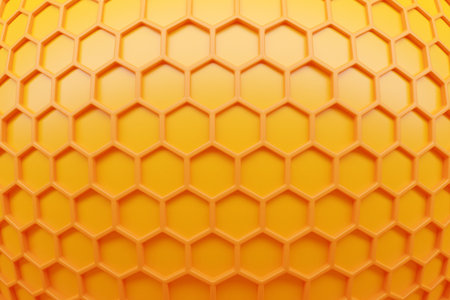 3d illustration of a yellow honeycomb monochrome honeycomb for honey. Pattern of simple geometric...