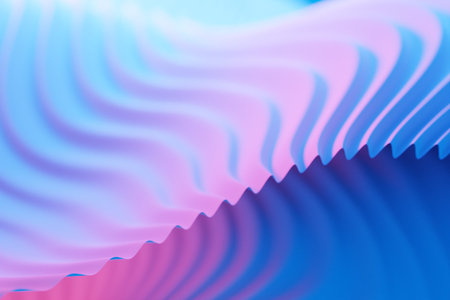 3d illustration of pink and blue wave, cave .Shape pattern. Technology geometry background. Color sticker banner for registration of proposalsの写真素材