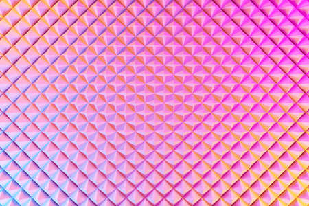 3d illustration of rows of pink polygones. Parallelogram pattern. Technology geometry backgroundの写真素材