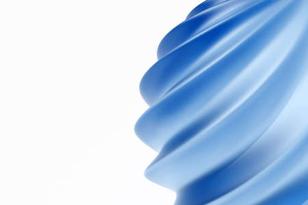3D illustration of blue monochrome unusual shape. Simple geometric hexagonal shapes pattern, background.の写真素材