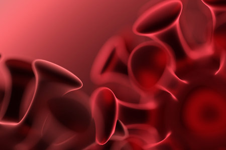 Red coronavirus COVID-19 under the microscope. 3d illustration concept coronavirus COVID-19.の写真素材