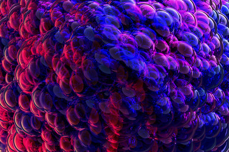 3D illustration volumetric pink and blue ball on a geometric monophonic background. Geometry...