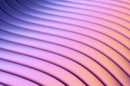 3d Illustration rows of neon textile line. Patter on a pink and blue background, pattern. Geometric background, weave pattern.の写真素材