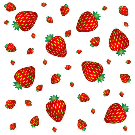 Seamless pattern with strawberries on a white isolated backgroundのイラスト素材