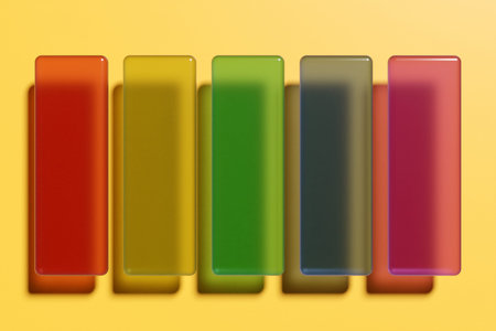 3d illustration yellow, pink, red, green and blue stripes, pattern in geometric ornamental style....