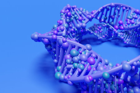 3d illustration of a science template, abstract background with a DNA molecules. abstract technology...