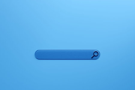 3d illustration of an internet search page on a blue background. Search bar icons