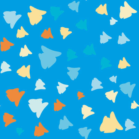 Fish pattern on a blue background. Cute fishesのイラスト素材