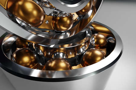 3D illustration roller bearing on white background isolated. Part of the carの写真素材