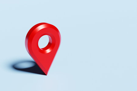 3d illustration of an icon with a red destination point on the map. navigation marker