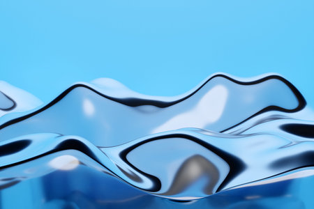 3d illustration of water wave transparent surface with air bubbles