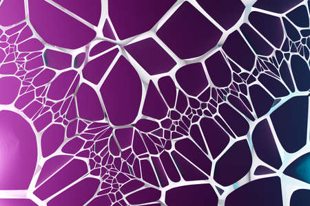 3d illustration of rows of pink polygones. Parallelogram pattern. Technology geometry backgroundの写真素材