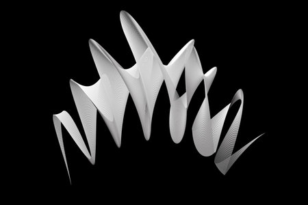 3d illustration of a white shape, consisting of a large number of line. Futuristic shape, abstract...