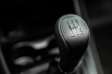 Gear shift. automatic transmission gear of car, car interiorの写真素材