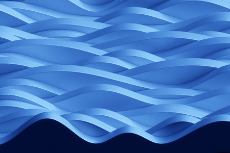 3d Illustration rows of blue line .Geometric background, weave pattern.