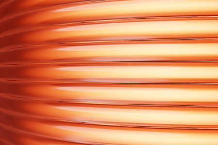3d Illustration rows of orange line. Geometric background, weave pattern.